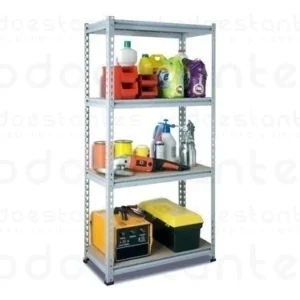 Estantería rack fácil armado 35x80x150 cm – 4 estantes – 150 kg – Blanco