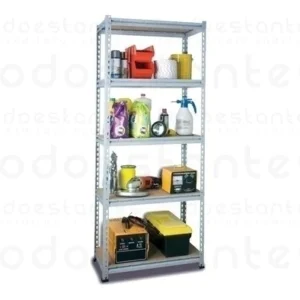 Estantería rack fácil armado 35x80x180 cm – 5 estantes – 150 kg – Blanco